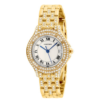 18K Gold Women's Cartier Watch | Couger | 27 mm | Cream Dial