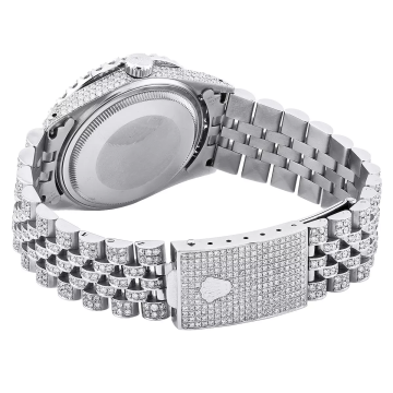 Men's Stainless Steel Bust Down Diamond Watch | Rolex Datejust 36 mm Black Dial