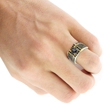 10K Gold Diamond Ring for Men 4ct