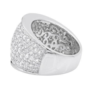 Women's 18K Gold Diamond Signet Cocktail Statement Wedding Ring | Pave Set | 3.5ct