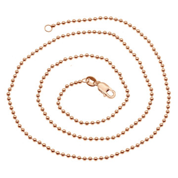 Men's Beaded Dog Tag Chain | Solid 14K Gold | Lobster Claw Clasp