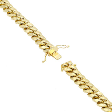 14K Gold Solid Miami Cuban Link Chain for Men | Box Lock Clasp