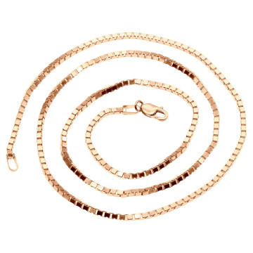 14K Gold Solid Box Chain for Women | Spring Ring Clasp