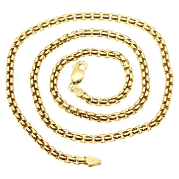 14K Gold Solid Box Chain for Women | Lobster Claw Clasp