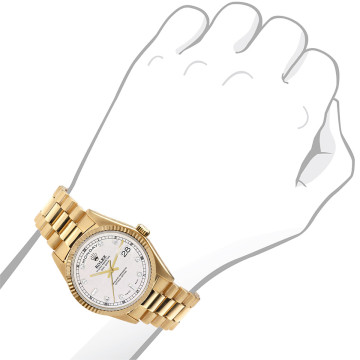 18K Gold Men's Rolex Watch | Day-Date | 36 mm | President Bracelet | Rose Dial