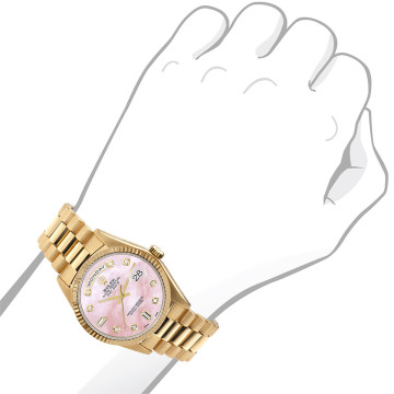 18K Gold Men's Rolex Watch | Day-Date | 36 mm | President Bracelet | Rose Dial