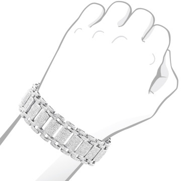 10K Gold Diamond Bracelet for Men | Pave Set | SI | 7ct
