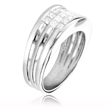 Men's Platinum Diamond Signet Pinky Wedding Ring | Invisible Set | 2ct