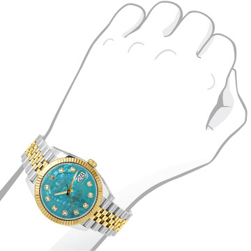 Men's Gold/Stainless Steel Two-Tone Watch | Rolex Datejust 41 mm Blue Dial