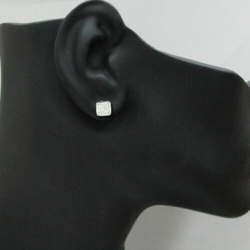 Pave Prong Setting Diamond Stud Earrings for Men and Women | 14K Gold | Screw Back | 0.45ct