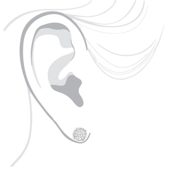 Pave Prong Cut Diamond Stud Earrings for Men and Women | 14K Gold | Screw Back | 0.9ct