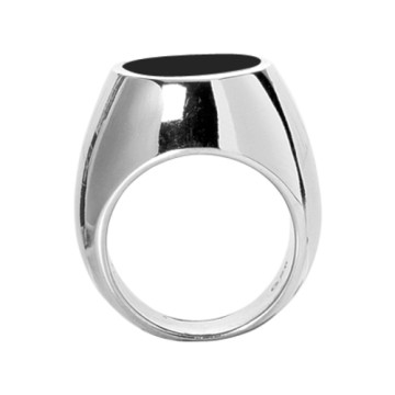 Men's Platinum Onyx Diamond Bezel Ring