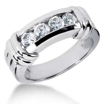 Platinum Natural or Lab-Grown Diamond Wedding Ring for Men 1ct