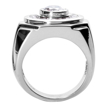 Men's Platinum Diamond Ring | Bezel Channel Set | 2.72ct