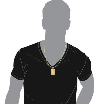 Men's 24K Gold Diamond Dog Tag Pendant | 2.2ct