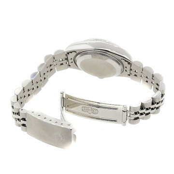 Women's Stainless Steel Bust Down Diamond Watch | Rolex Oyster Perpetual Datejust 26 mm White Dial