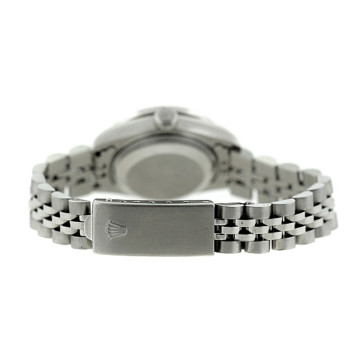 Women's Stainless Steel Bust Down Diamond Watch | Rolex Datejust 26 mm | Roman Numerals | White Dial