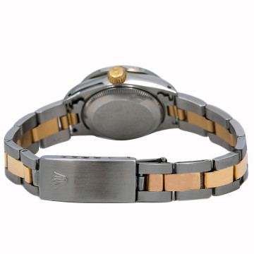 Women's Gold/Stainless Steel Two-Tone Diamond Watch | Rolex Oyster Perpetual Datejust 26 mm Blue Dial