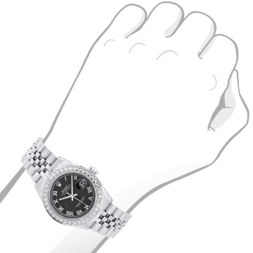 Men's Stainless Steel Watch | Rolex Oyster Perpetual Datejust 36 mm | Purple Dial