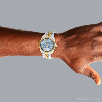 Men's and Women's Gold/Stainless Steel Two-Tone Watch | Rolex Datejust 36 mm Blue Dial