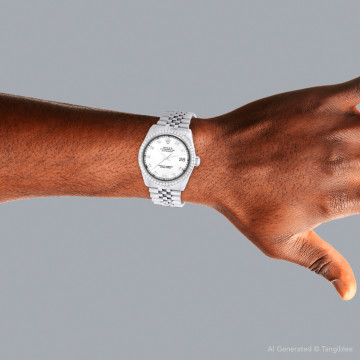 Men's and Women's Stainless Steel Diamond Watch | Rolex Datejust 36 mm White Dial