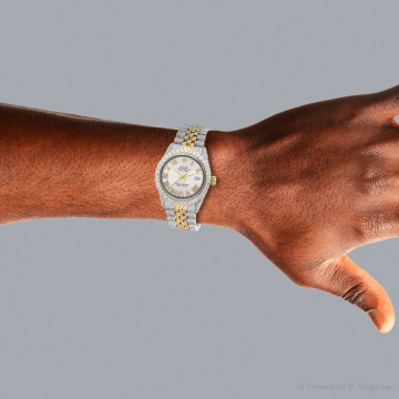 Gold/Stainless Steel Men's Rolex Watch | Datejust | 36 mm | Jubilee Bracelet | Diamond Bezel | Silver Tone Dial