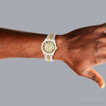 Gold/Stainless Steel Men's Rolex Watch | Datejust | 36 mm | Jubilee Bracelet | Diamond Bezel | Gold Tone Dial