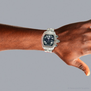 Men's Stainless Steel Watch | Cartier Roadster 42 mm | Black Dial