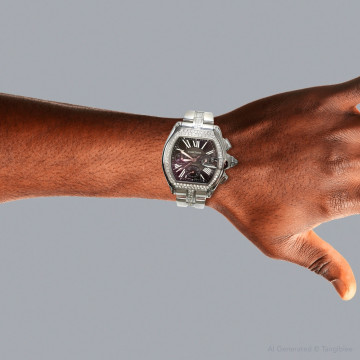 Men's Stainless Steel Watch | Cartier Roadster 42 mm | Black Dial