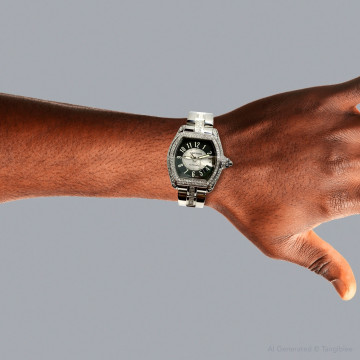 Men's Stainless Steel Watch | Cartier Roadster 38 mm | Black Silver Dial