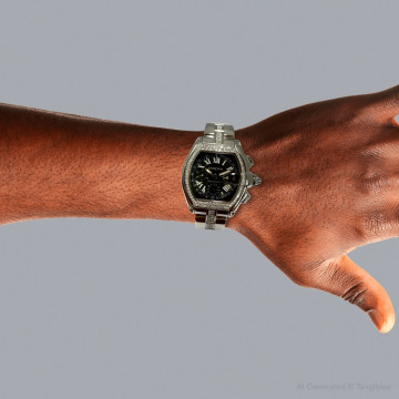 Men's Stainless Steel Watch | Cartier Roadster 42 mm | Black Dial