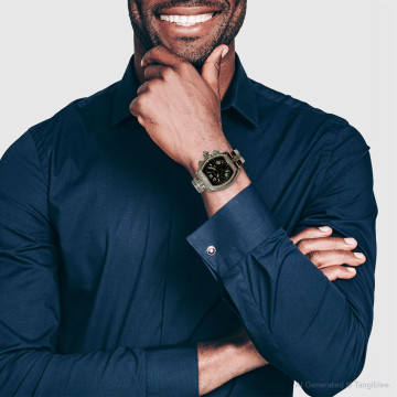 Men's Stainless Steel Watch | Cartier Roadster 42 mm | Black Dial