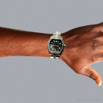 Stainless Steel Men's Cartier Watch | Roadster | 38 mm | Black Silver Dial