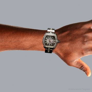 Men's Stainless Steel Watch | Cartier Roadster 38 mm | Black Silver Dial