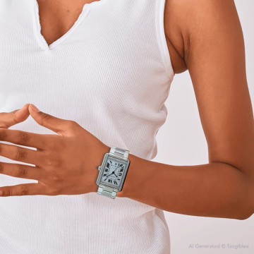 Women's Stainless Steel Watch | Cartier Tank Solo 31 mm | Silver Dial