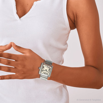 Stainless Steel Women's Cartier Watch | Tank Francaise | 25 mm | Cream Dial