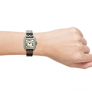 Stainless Steel Women's Cartier Watch | Santos Demoiselle | 20 mm | White Dial