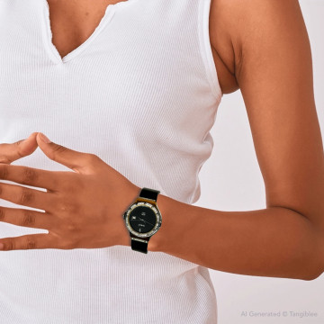 Women's Stainless Steel Watch | Hublot MDM 31 mm | Black Dial