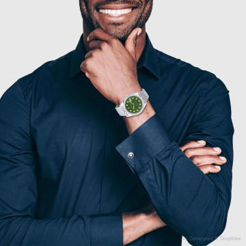 Stainless Steel Men's Rolex Watch | Datejust | 41 mm | Jubilee Bracelet | Diamond Bezel | Green Dial