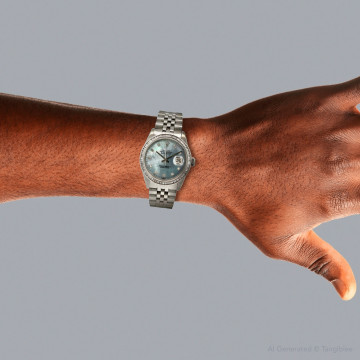 Men's Stainless Steel Diamond Watch | Rolex Oyster Perpetual Datejust 36 mm | Blue Dial