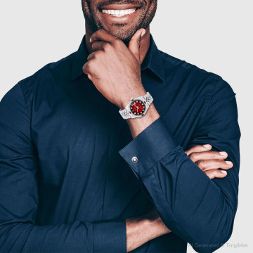 Stainless Steel Men's Rolex Watch | Oyster Perpetual Datejust | 36 mm | Jubilee Bracelet | Diamond Ruby Bezel | Red Dial