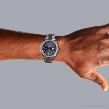 Stainless Steel Men's Rolex Watch | Datejust | 41 mm | Jubilee Bracelet | Diamond Bezel | Grey Dial