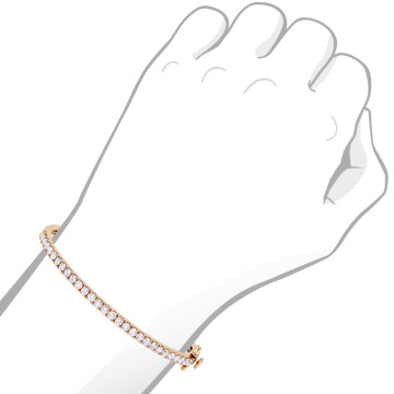 Women's 14K Solid Gold Diamond Bangle Bracelet | Prong Set | 2ct