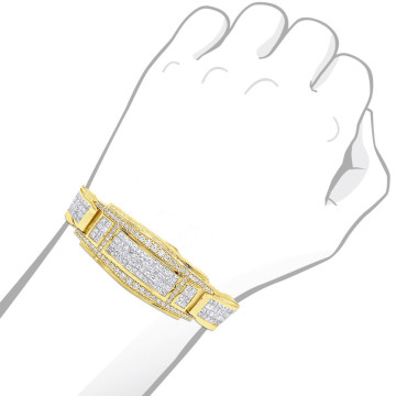18K Gold Diamond Bracelet for Men | Invisible Prong Set | 17.5ct