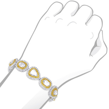 Women's 18K Gold Diamond Bracelet | Pave Prong Set | 20ct