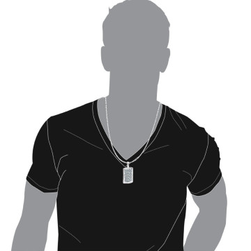 Men's and Women's 14K Gold Blue Diamond Dog Tag Pendant | 3.25ct