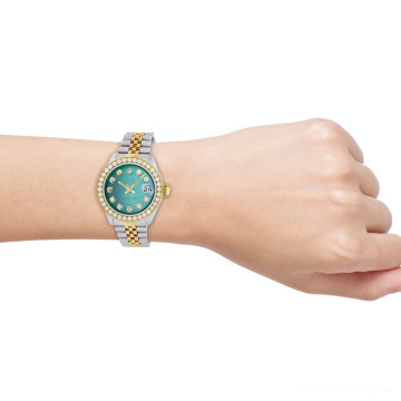 Gold/Stainless Steel Women's Rolex Watch | Datejust | 26 mm | Jubilee Bracelet | Diamond Bezel | Blue Dial