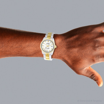 Men's and Women's Gold/Stainless Steel Two-Tone Diamond Watch | Rolex Datejust 36 mm | White Dial