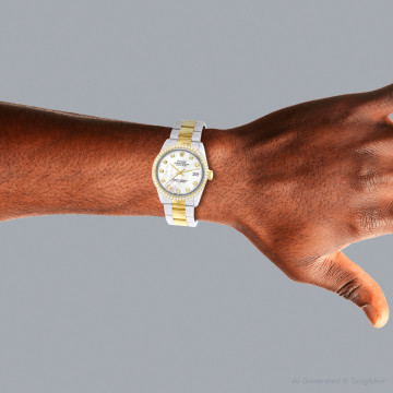 Men's and Women's Gold/Stainless Steel Two-Tone Diamond Watch | Rolex Datejust 36 mm | White Dial