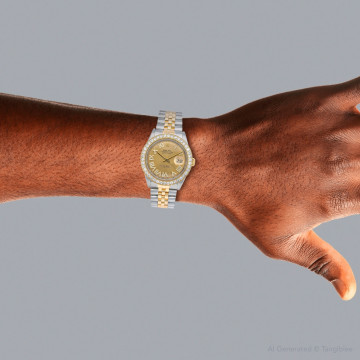 Gold/Stainless Steel Men's Rolex Watch | Datejust | 36 mm | Jubilee Bracelet | Diamond Bezel | Champagne Dial